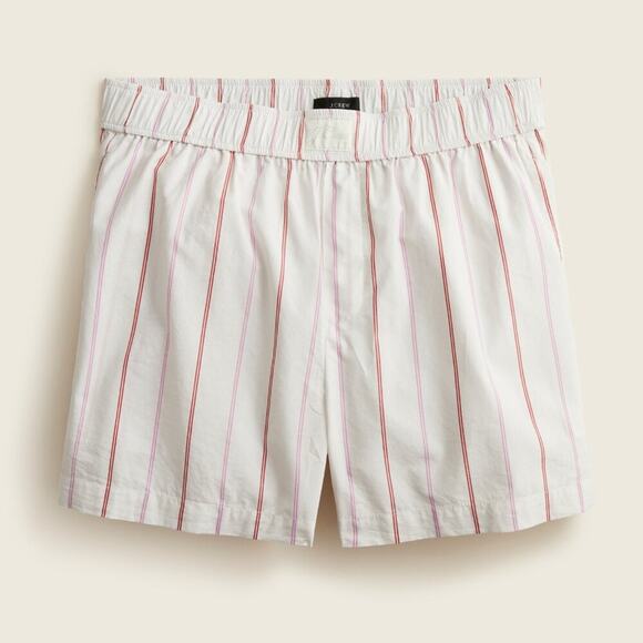 J.Crew Cotton Poplin Boxer Short In Candy Stripe - Picture 2 of 10